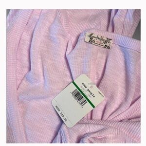 Free People Light lavender/ pink Ribbed long sleeve Top